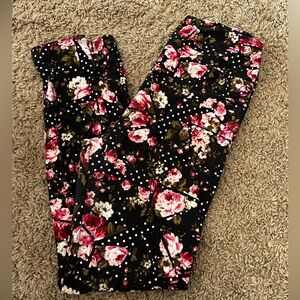 Floral polkadot Lularoe leggings